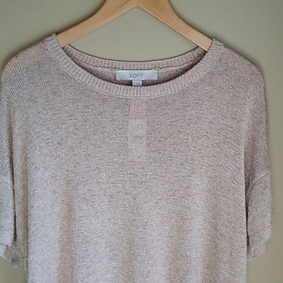 Loft metallic Blush knit Top Size XL New - Picture 2 of 8